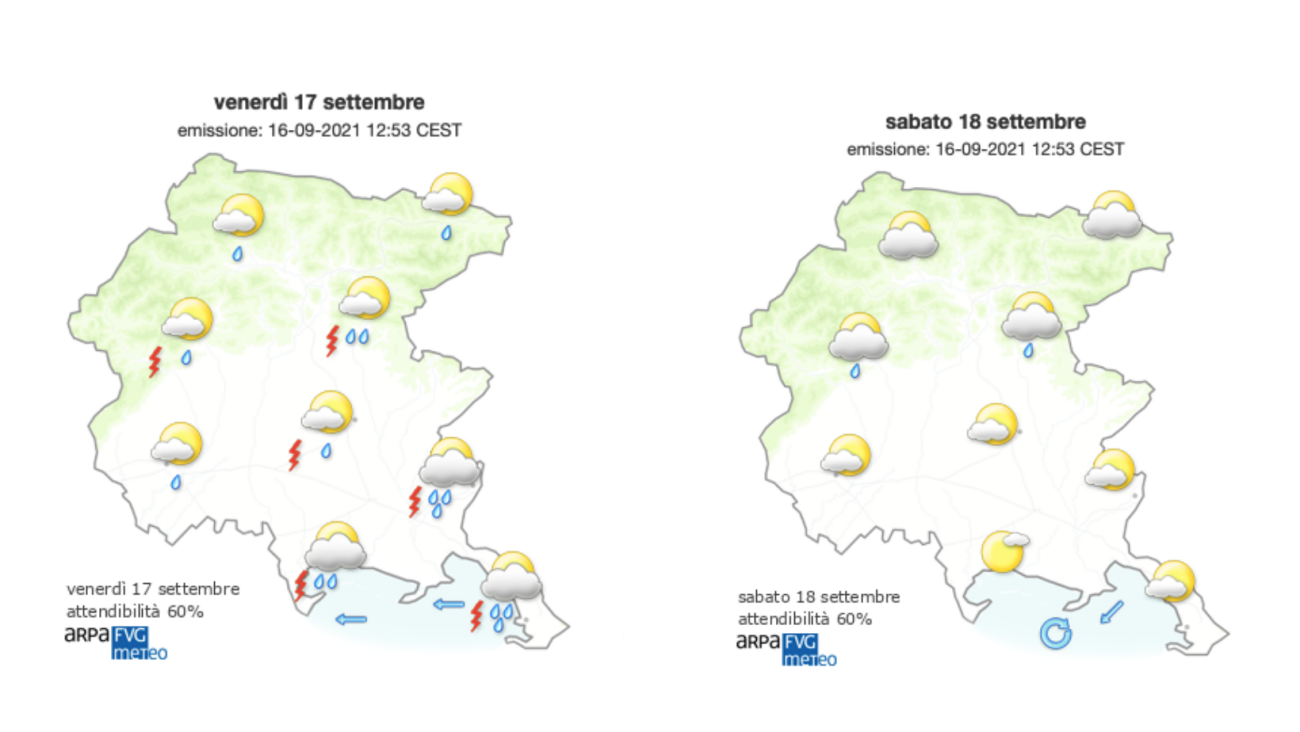 Immagine per Meteo, maltempo sul Goriziano ma possibile miglioramento nel weekend